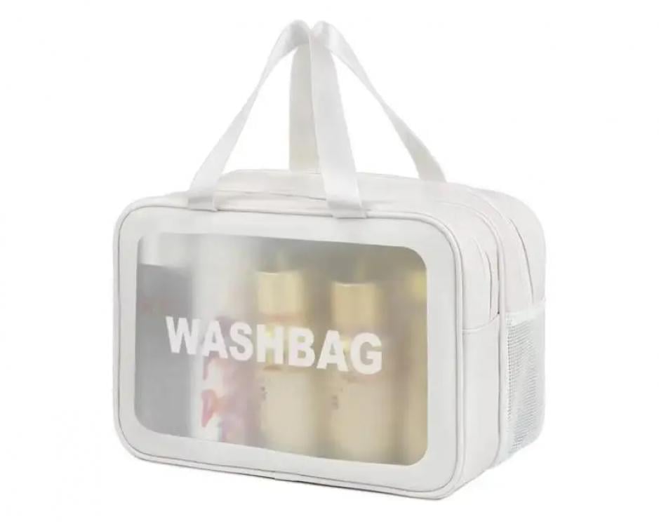 Сумка-косметичка прозора Washbag Big ПВХ 30x20x10 см White (128483) Сумка-косметичка прозора Washbag Big ПВХ 30x20x10 см White (128483)