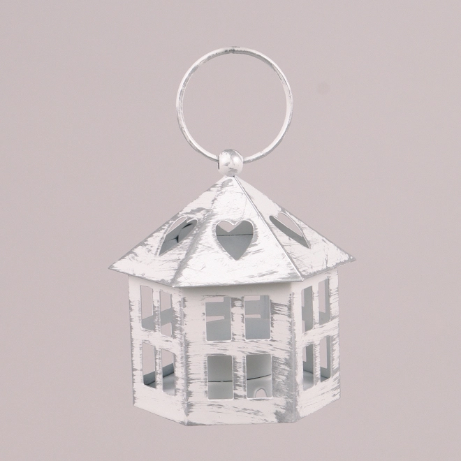 Свічник-ліхтар металевий WDT1543S-7 Біло-срібний (45587)