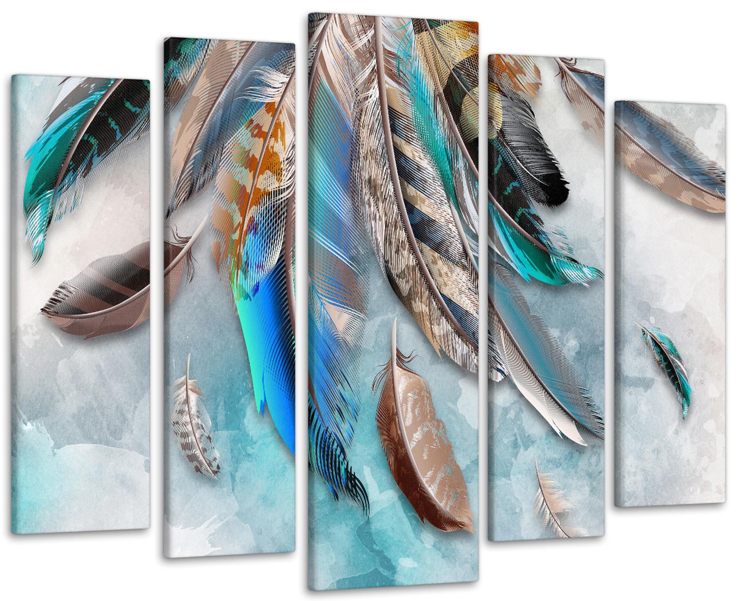 Картина модульна Абстракція Пір'я 115х170 см (Art-444_5)