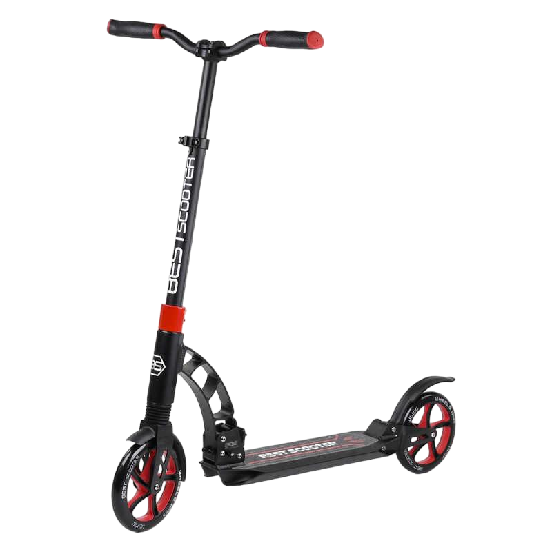 Самокат двухколесный Best Scooter с PU колесами/2 амортизаторами Black/Red (100072)