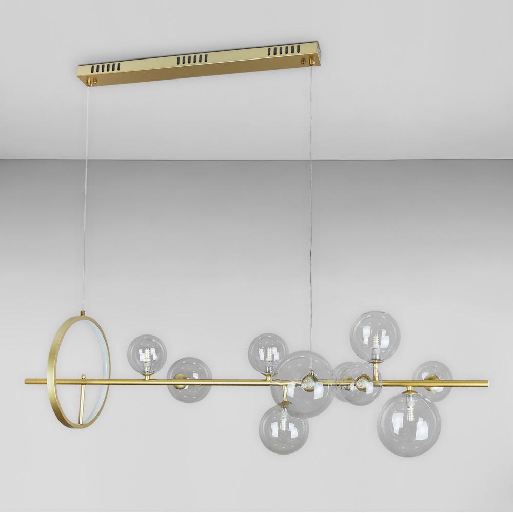 Люстра подвесная молекула Light House LS-17132-10 GD+CL Золотой/Прозрачный