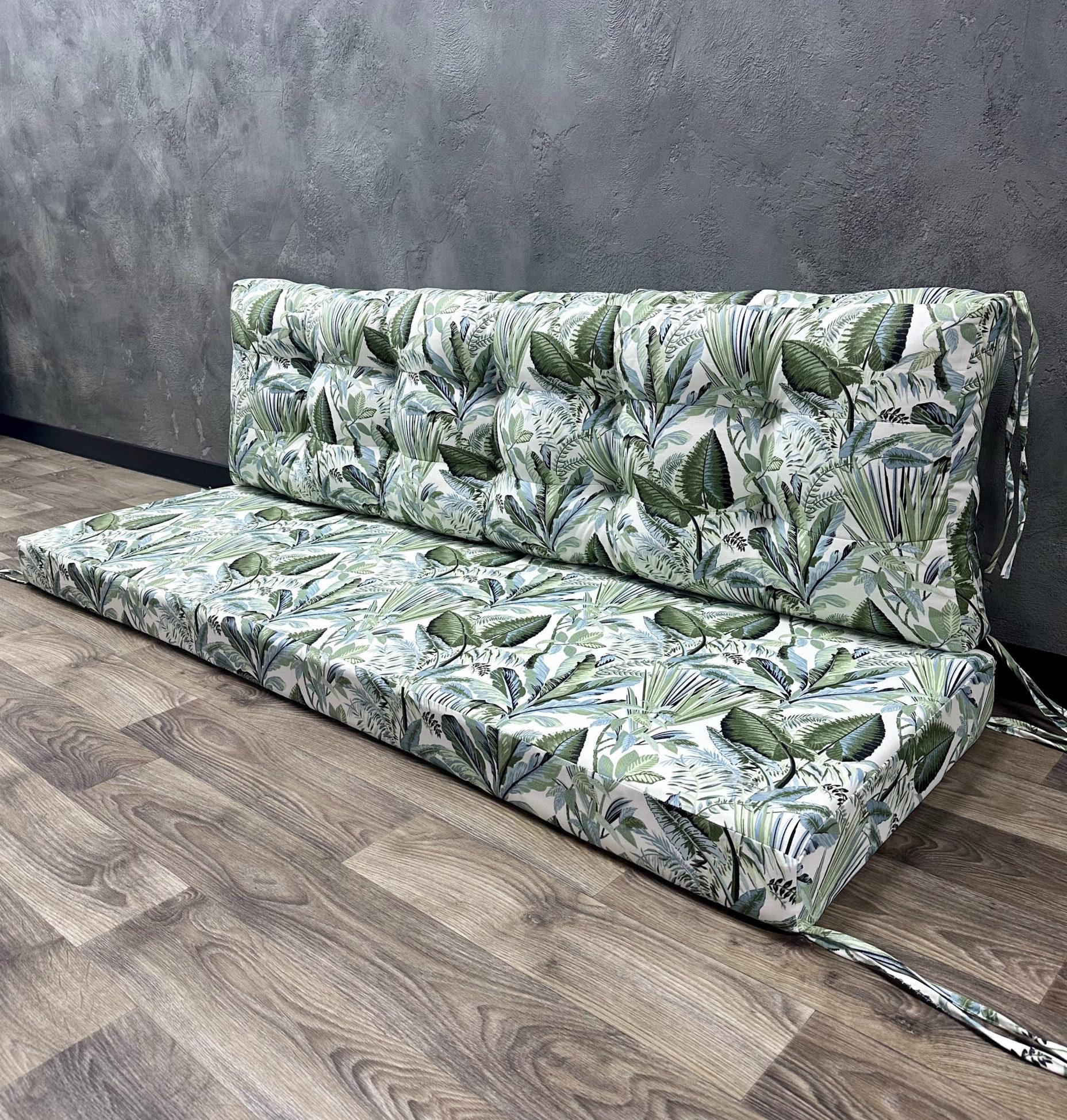 Комплект матрац Comfort Home Tropical forest зі спинкою на піддони/гойдалки/каркаси/садові меблі 120х60х40х8 см