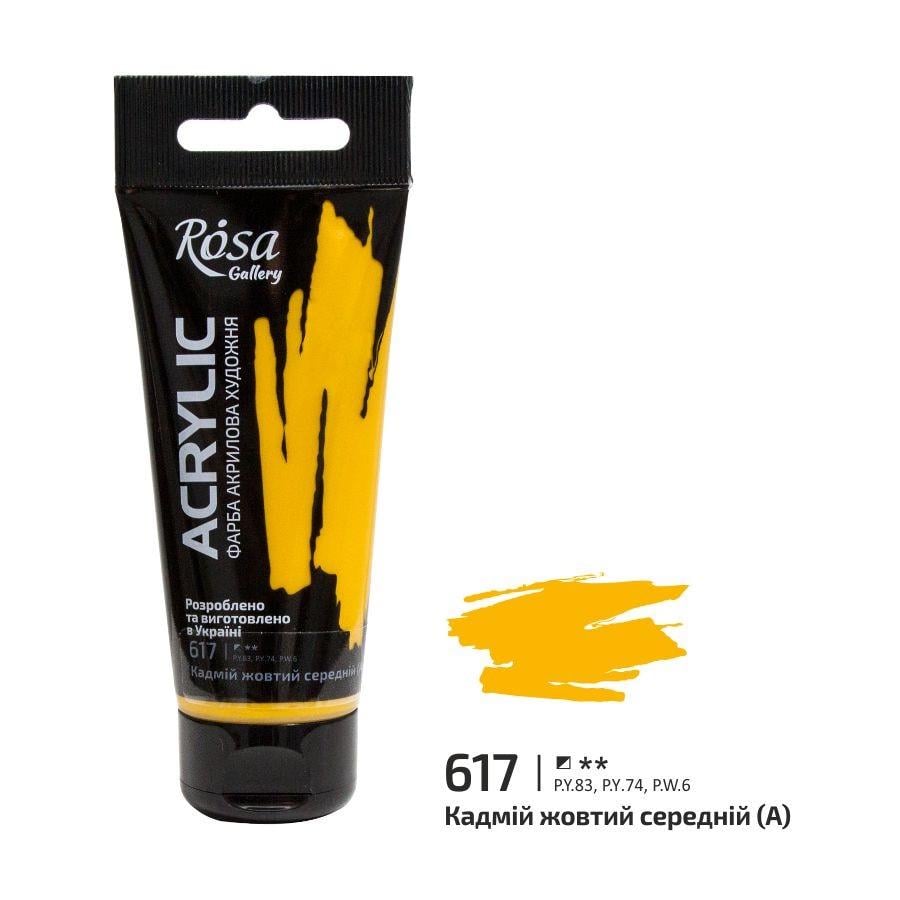 Акрилова фарба ROSA Gallery 3241617 4 шт. 60 мл Кадмій жовтий середній/617 (4823098510659) - фото 1 Акрилова фарба ROSA Gallery 3241617 4 шт. 60 мл Кадмій жовтий середній/617 (4823098510659) - фото 1