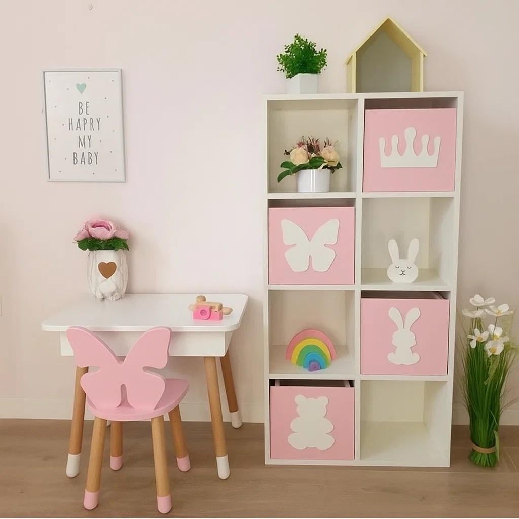 Стеллаж для игрушек и книг на 8 ячеек Gap ST8 White/Pink