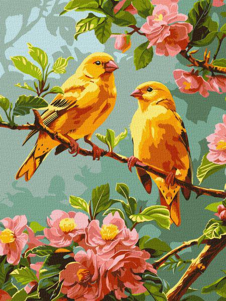 Картина по номерам Ideyka Весенние канарейки 30х40 см (Id-KHO6655)