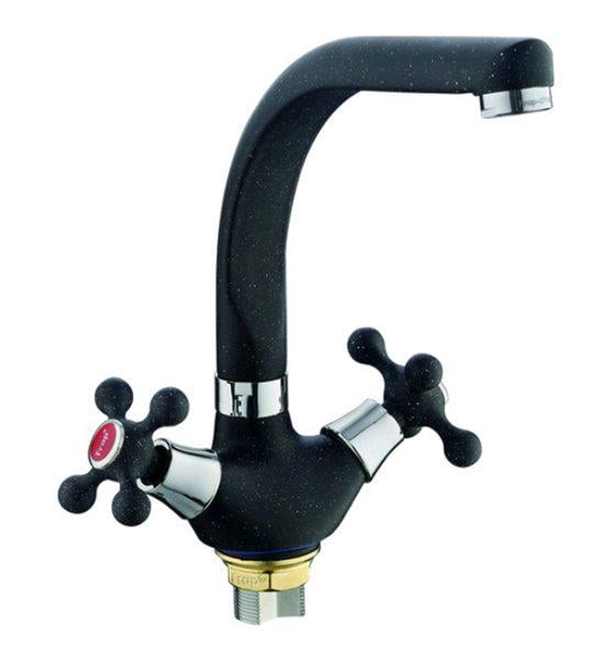 Змішувач для кухні Frap F5408-7 1034137 двовентильний Чорний (102471) Змішувач для кухні Frap F5408-7 1034137 двовентильний Чорний (102471)