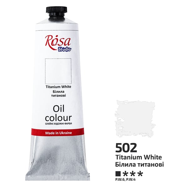 Олійна фарба ROSA Studio 502 100 мл Білила титанові (328502) - фото 1 Олійна фарба ROSA Studio 502 100 мл Білила титанові (328502) - фото 1