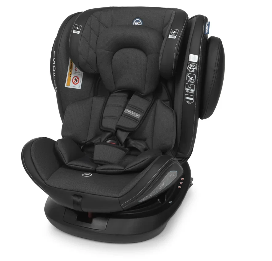 Автокресло детское El Camino Evolution 360 ME1045 з ISOFIX 0-36 кг Black (4428846)