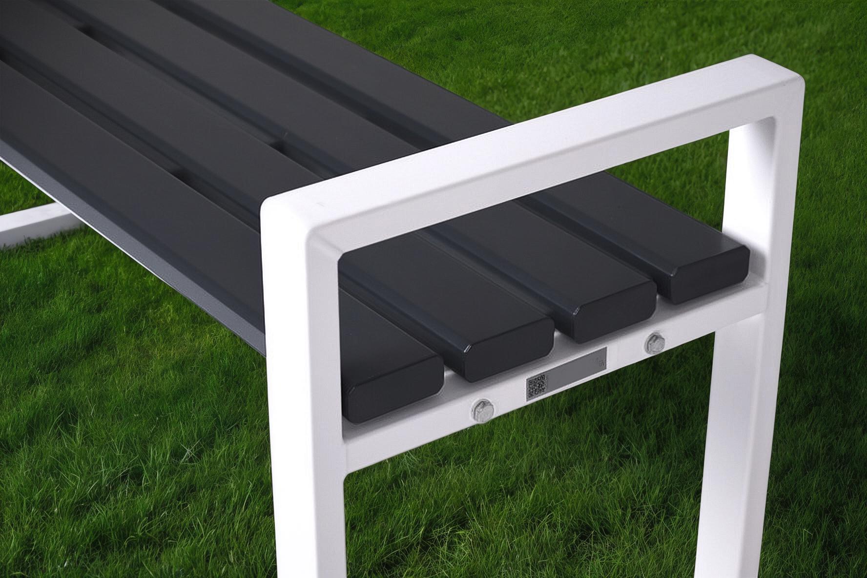 Лавка з ПВХ профілю ТОБІ ШО модерн без спинки 1514х598х415 мм Графітово-Білий - фото 5