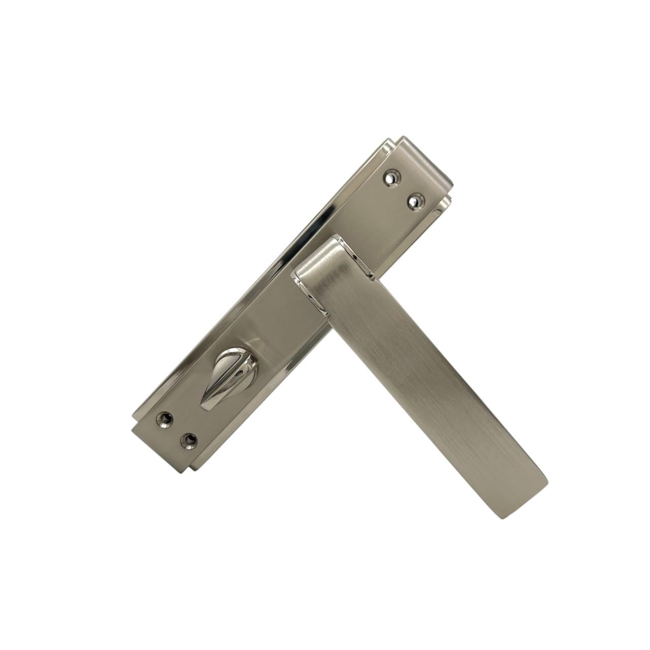 Дверні ручки міжкімнатні під засувку Ozcanlar Alaska Handle WC Nik/Saten 62 мм (330078)