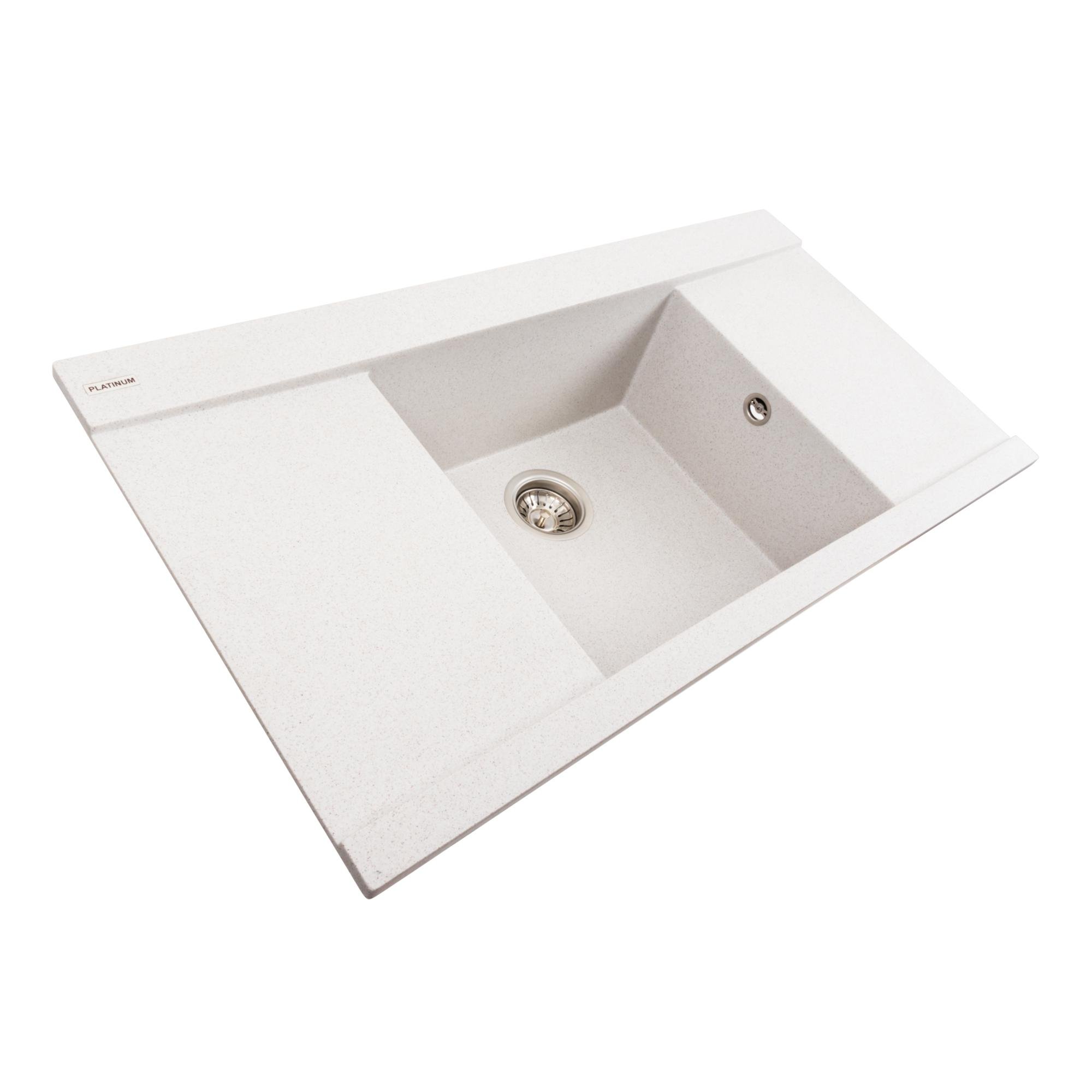 Мийка кухонна Platinum PLS-A40274 гранітна прямокутна 960x510 мм Білий (25968564) - фото 3 Мийка кухонна Platinum PLS-A40274 гранітна прямокутна 960x510 мм Білий (25968564) - фото 3