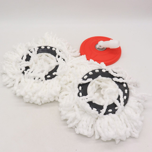 Швабра та відро Spin Mop 360° з автоматичним віджиманням Чорно-червоний - фото 4