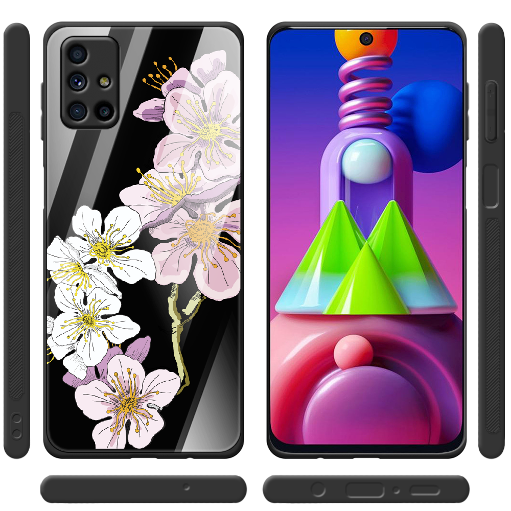 Чехол Boxface Samsung M515 Galaxy M51 Cherry Blossom Черный силикон со стеклом (40937-cc4-41436) - фото 2