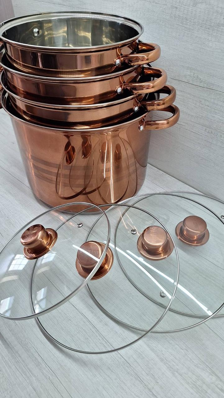 Набір каструль Royalty Line RL-SP8C з кришками/з нержавіючої сталі (03965) - фото 6