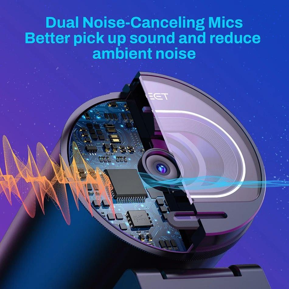 Веб-камера EMEET 4K с триподом S600 с 2 микрофонами и шумоподавлением - фото 8