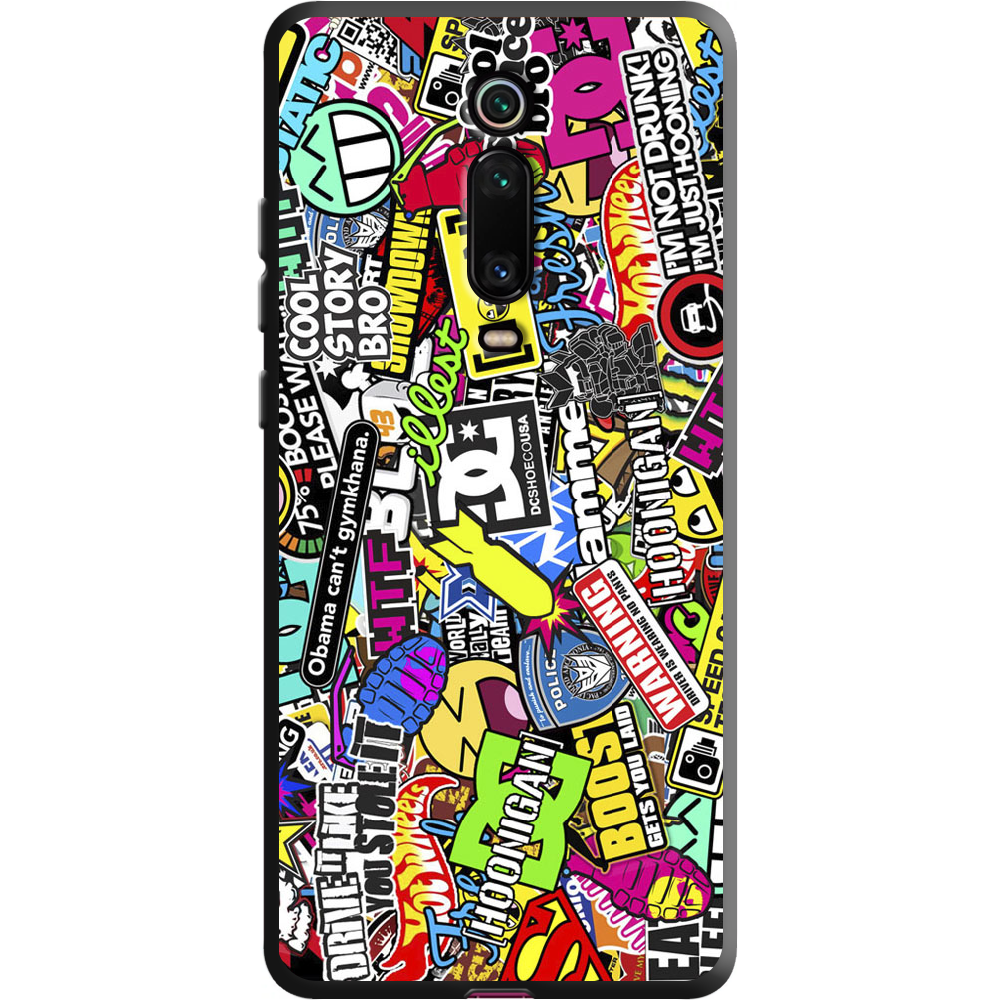 Чехол BoxFace Xiaomi Mi 9T / Mi 9T Pro Multicolored Inscriptions Черный силикон (37376-up880-38687)