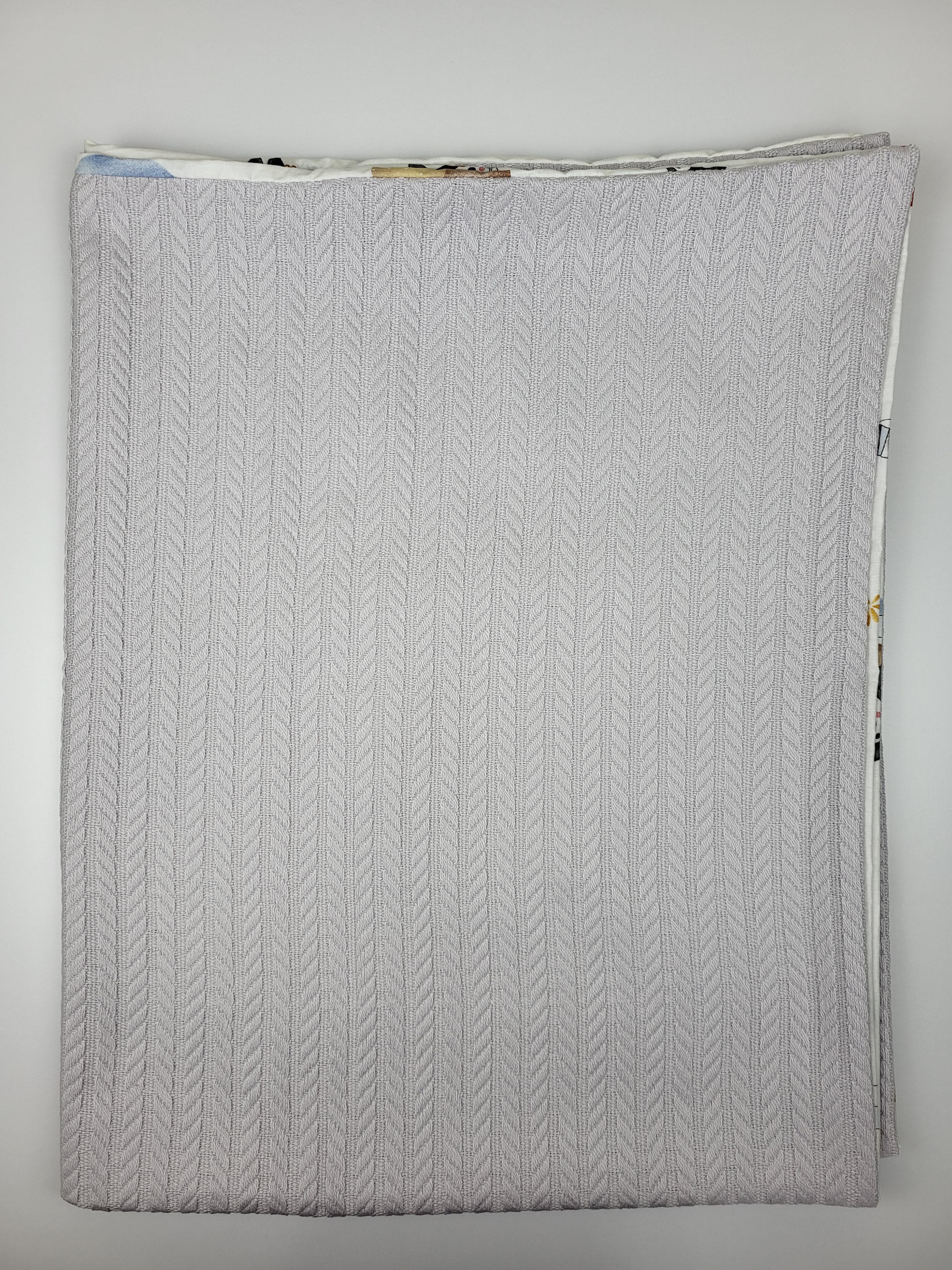 Плед на выписку двусторонний 2в1 с пингвинами 100х80 см Серый (1557) - фото 5