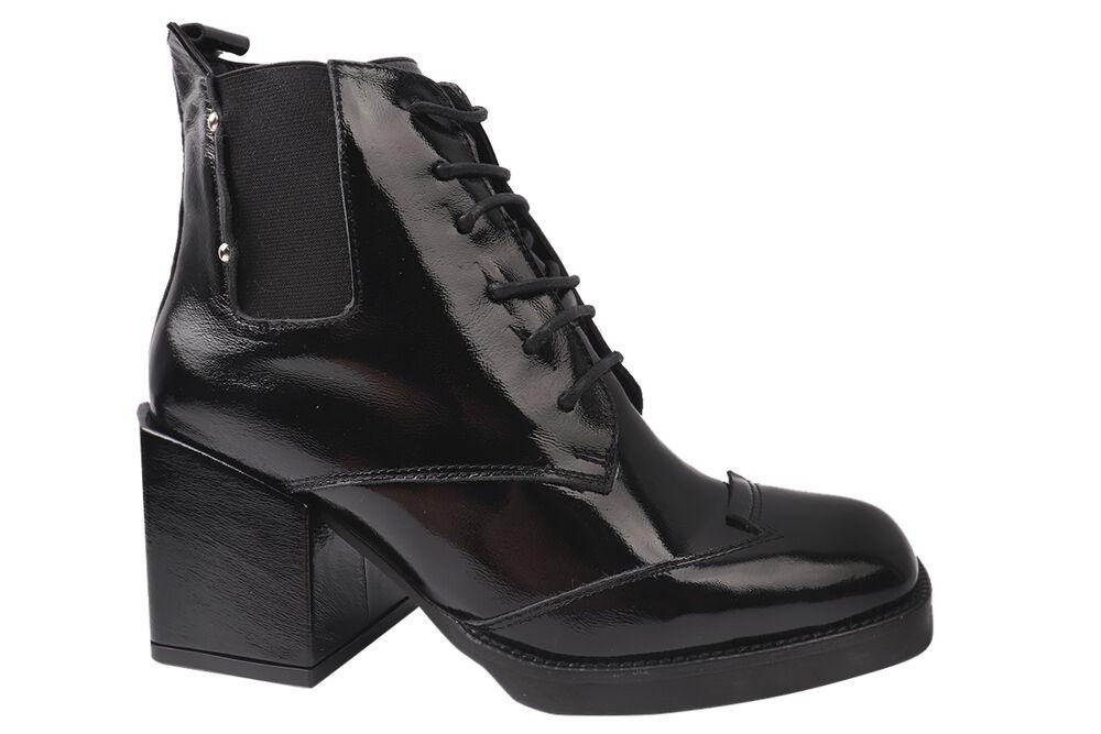 Ботильйони жіночі Aquamarin з лакованої шкіри на великому підборі р. 39 Чорний (1859-20DH) - фото 2 Ботильйони жіночі Aquamarin з лакованої шкіри на великому підборі р. 39 Чорний (1859-20DH) - фото 2