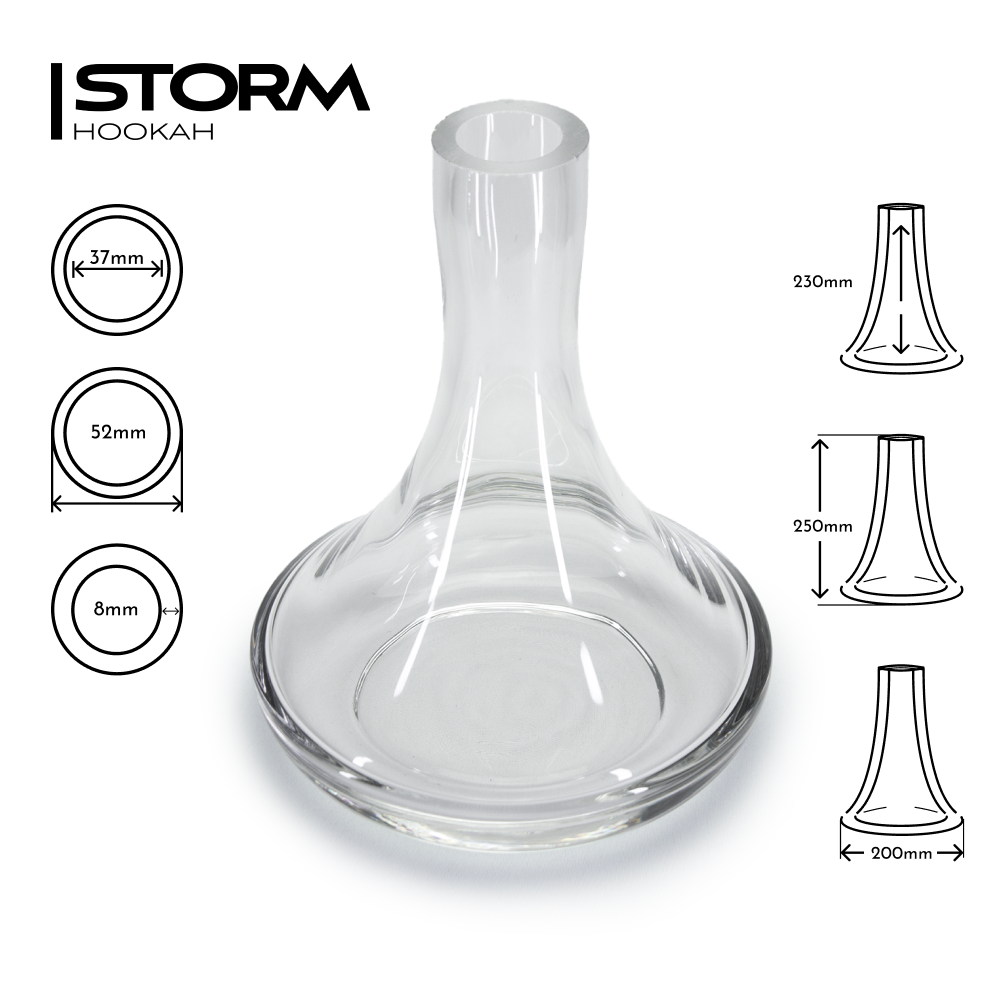 Колба для кальянів STORM під різьбу універсальна скляна 25 см - фото 3 Колба для кальянів STORM під різьбу універсальна скляна 25 см - фото 3