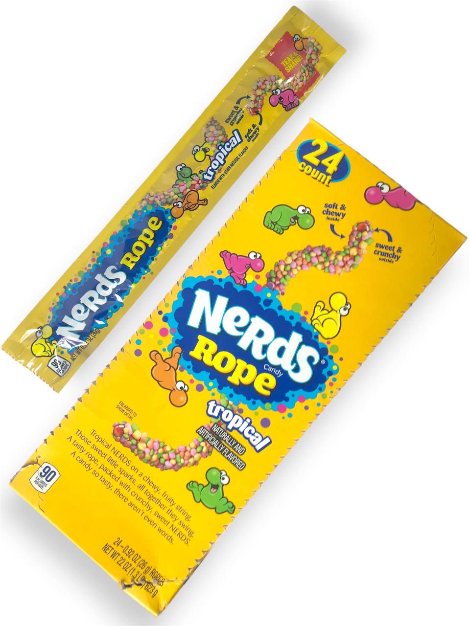 Нердсы Nerds Rope Tropical Тропические фрукты сладкая конфета-веревка 24 шт. 26 г (00000006034) Нердсы Nerds Rope Tropical Тропические фрукты сладкая конфета-веревка 24 шт. 26 г (00000006034)