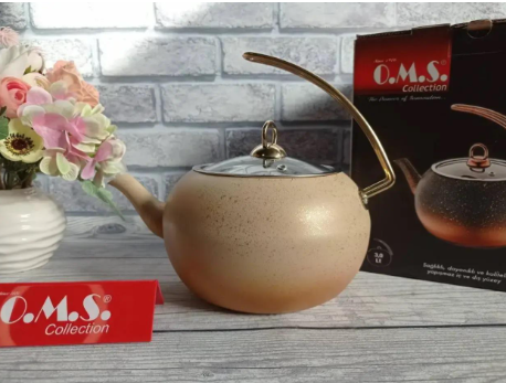 Чайник OMS 8211-XL с гранитным антипригарным покрытием с индукцией 3 л Cream - фото 3 Чайник OMS 8211-XL с гранитным антипригарным покрытием с индукцией 3 л Cream - фото 3