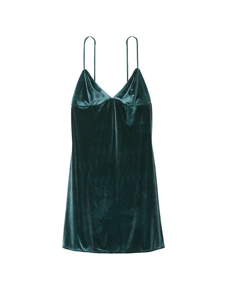 Нічна сорочка Victoria's Secret Velvet Slip Dress велюровая XS Зелений (2082999263) - фото 3