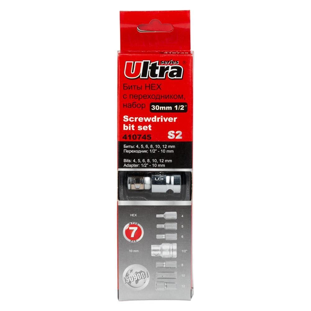 Набор бит Ultra HEX 1/2" 7 шт. S2 (4013202)