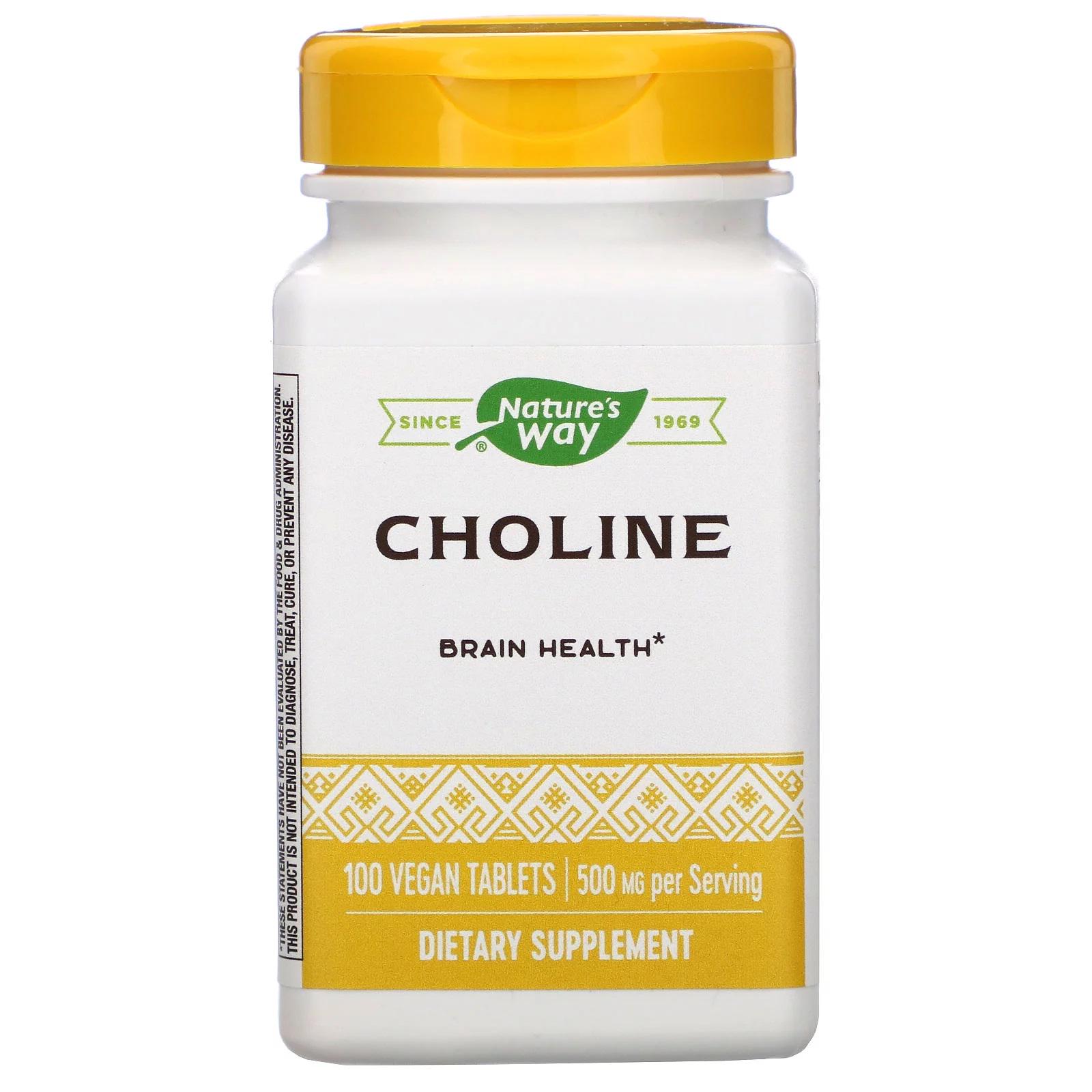 Холин Nature's Way Choline 500 mg 100 таблеток