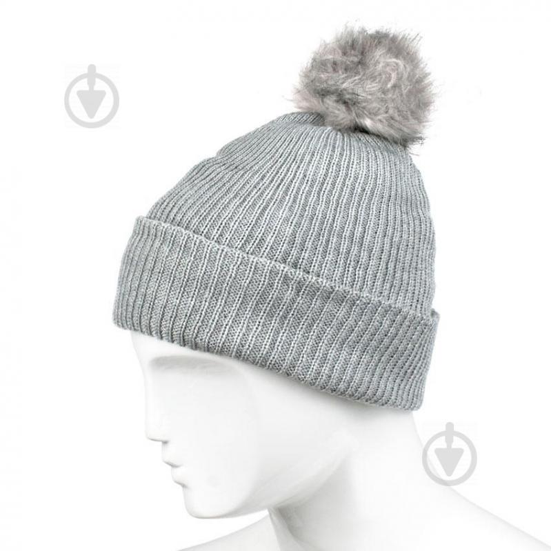 Шапка бини с помпоном Beani'qe Fur Bob Dense One size Серый (22854)