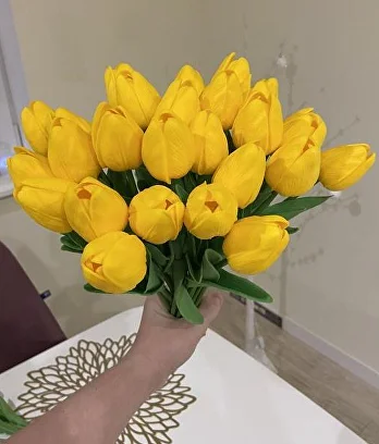 Искусственные тюльпаны 11 шт. Желтый (C00382-1) - фото 3