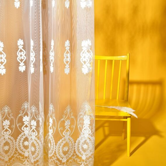 Тюль сітка IDEIA Diva V-Крем з вишивкою 2,75 м (2200004189192)