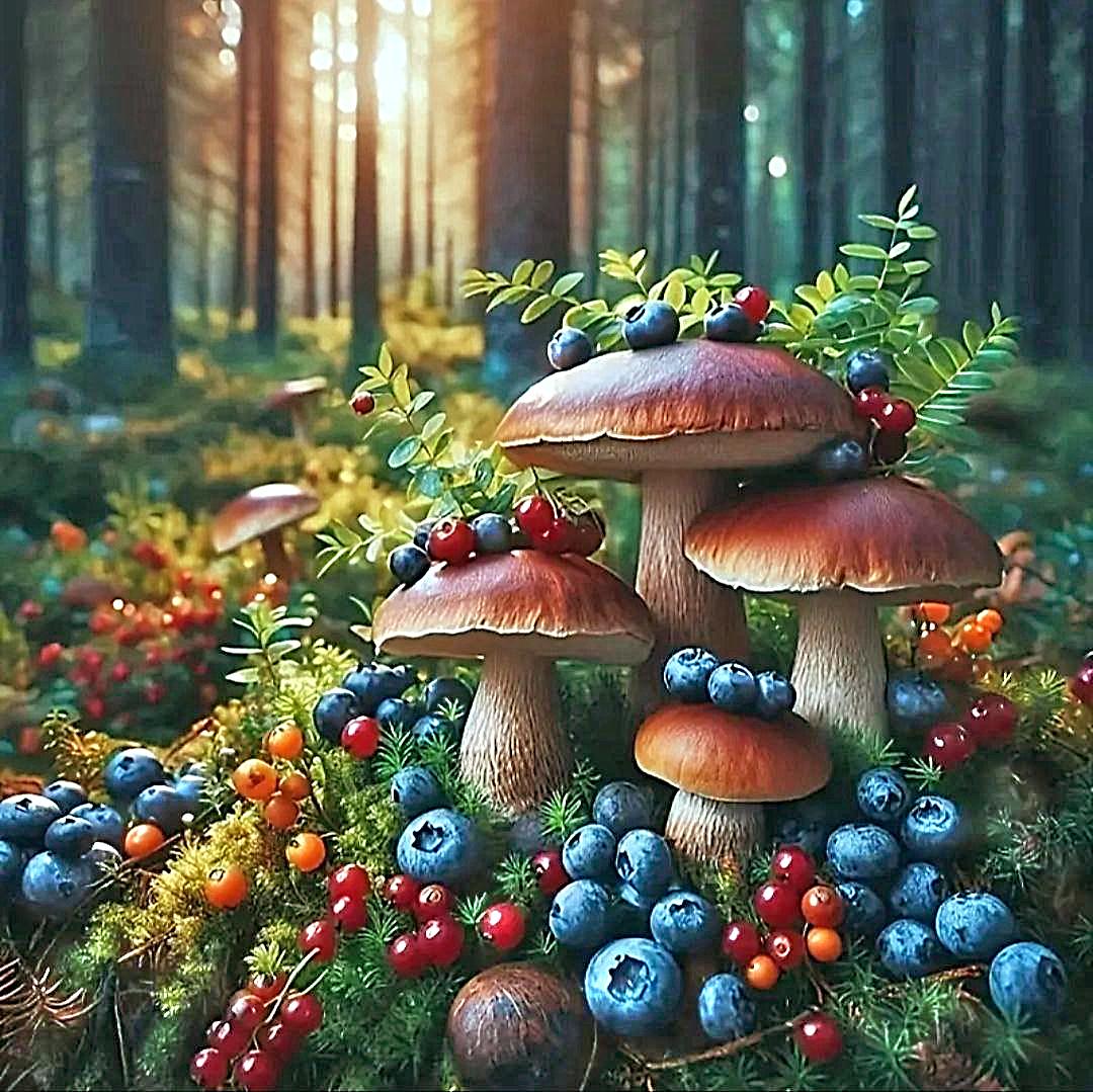 Алмазная мозаика АлМазка Лесная поляна квадратные алмазы без подрамника 40x40 см (АлМ-293)