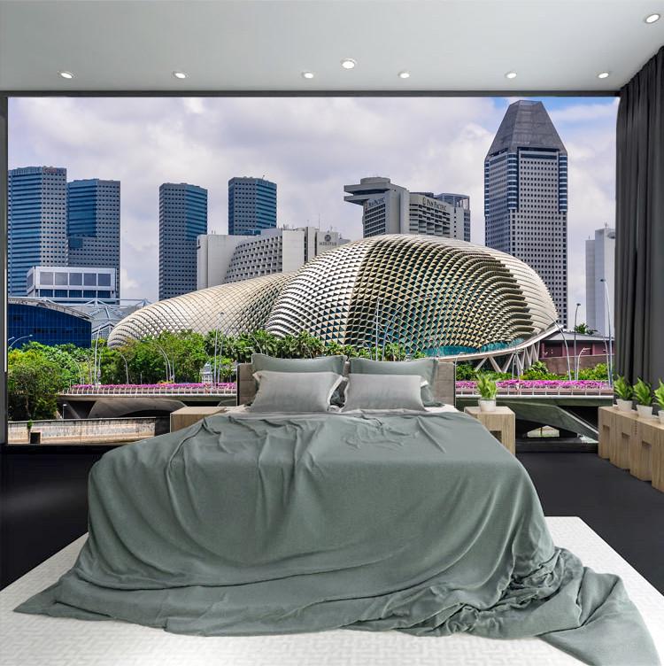 Фотообои флизелиновые для спальни/зала/кухни моющиеся Сингапур