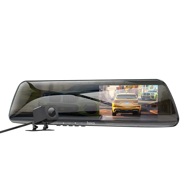 Видеорегистратор автомобильный Hoco DV4 4,5" Rearview Mirror Driving Recorder Dual-channel Iron Grey