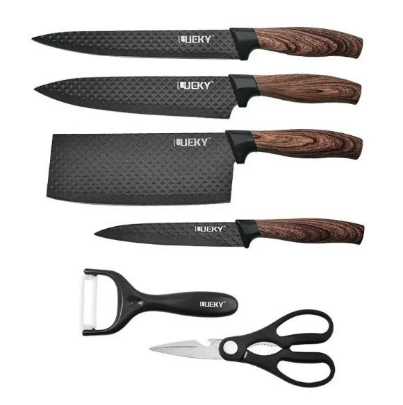 Набор метеллических ножей 6 пр. Черный (33679) Набор метеллических ножей 6 пр. Черный (33679)