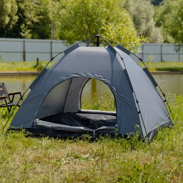 Палатка туристическая двухместная 200х200х140 см Серый (LU-019G) - фото 4