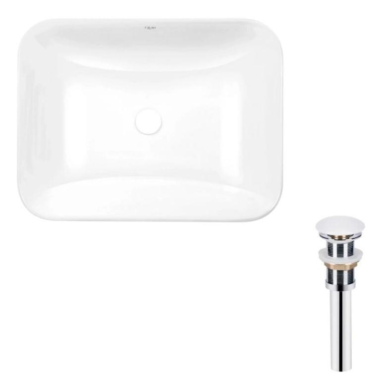 Раковина врезная прямоугольная Qtap Scorpio 510х390х145 мм с донным клапаном PU02 White (QT1411K490WN47290)