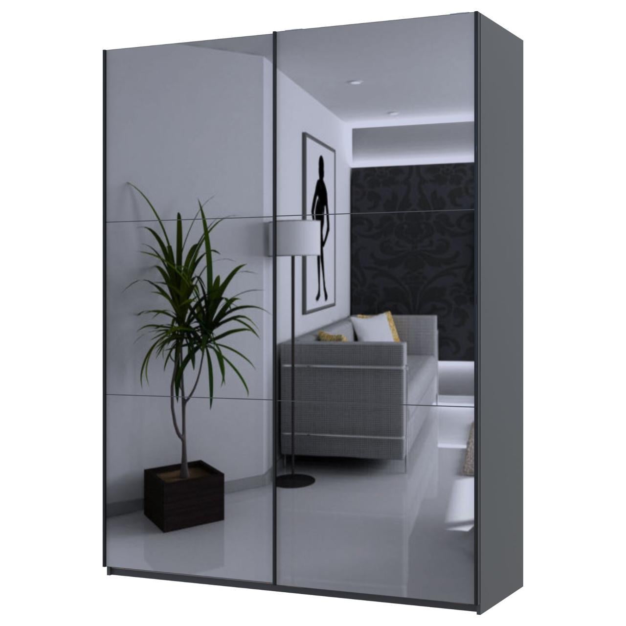 Шкаф купе Doros G-Caiser 2 Зеркала/3 части 180х60х240 см Антрацит (42005860)