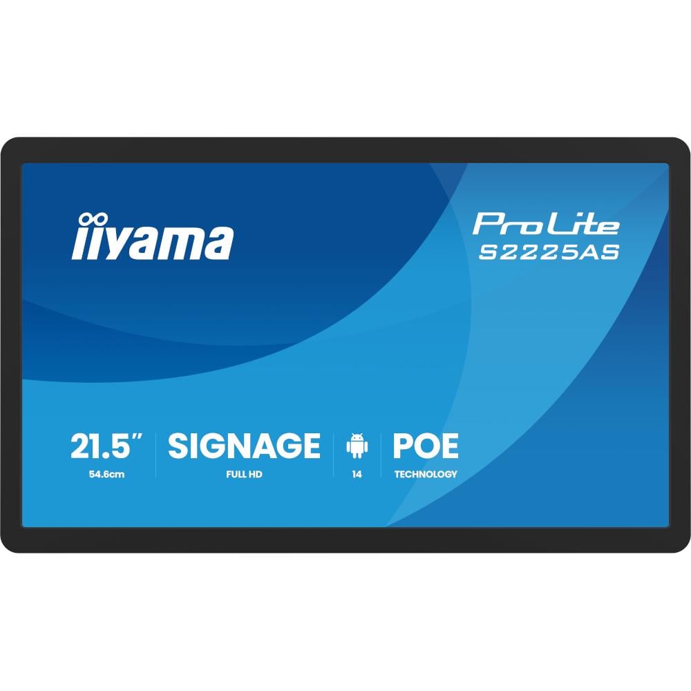 Информационный дисплей Iiyama ProLite S2225AS-B1P IPS FHD 500 кд/м² 14 мс Android 14 Black (34416936)