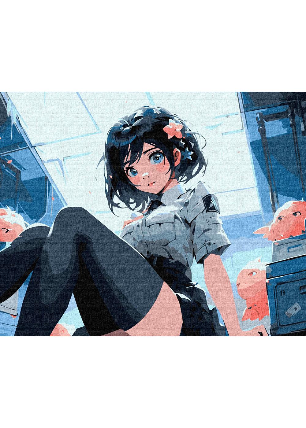 Картина по номерам ИДЕЙКА Очаровательная брюнетка 40х50 см (KHO8419)