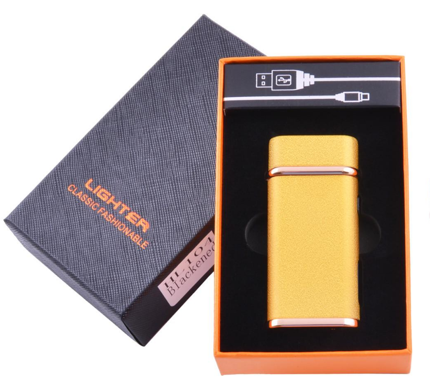 Зажигалка электроимпульсная Lighter Pulse в подарочной коробке Gold (32162017)