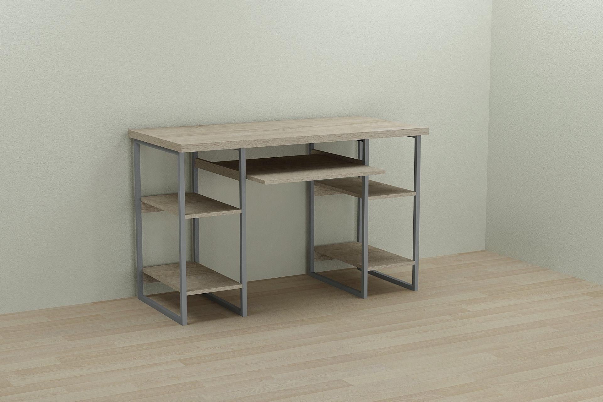 Стол компьютерный Ferrum-decor Тим ДСП 32 мм 75x120x70 см Серый/Дуб Сонома (FRD-101893)