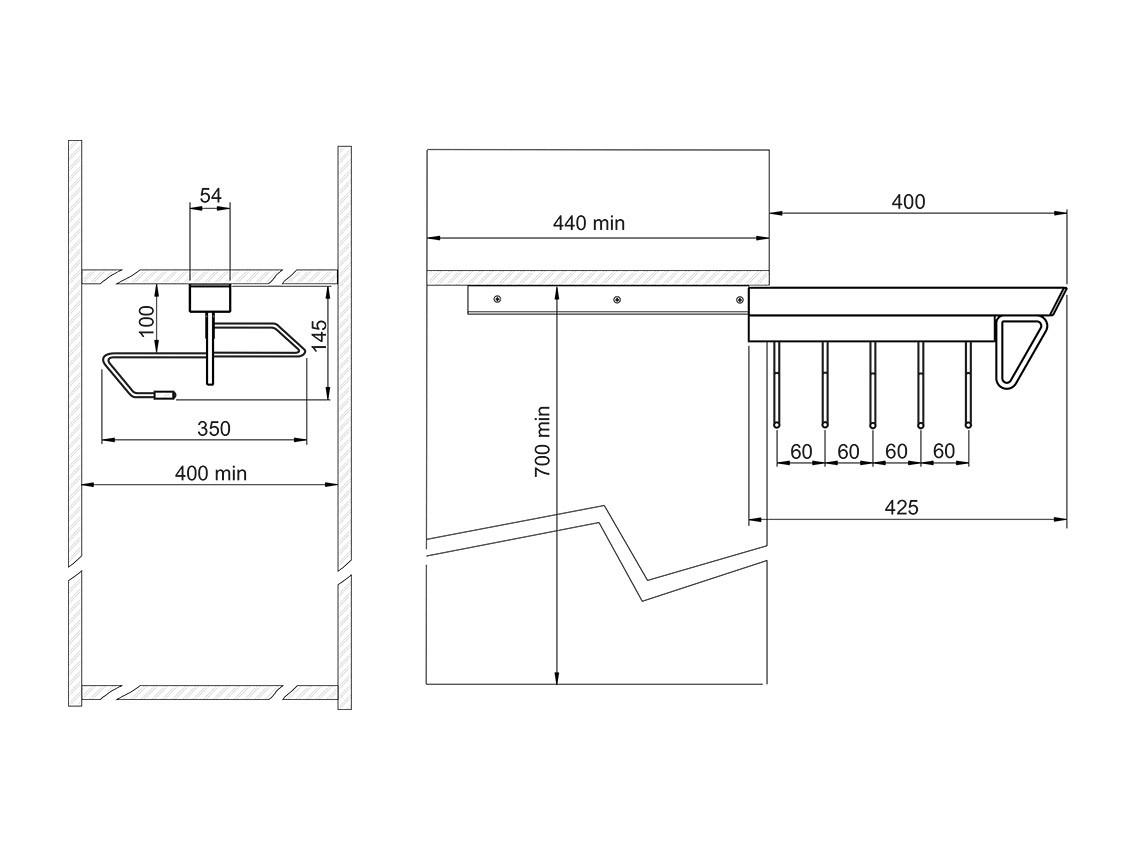 Брючниця верхнього кріплення Virno Home одинарна з доводчиком 425х145х350 мм Сірий (133303) - фото 3 Брючниця верхнього кріплення Virno Home одинарна з доводчиком 425х145х350 мм Сірий (133303) - фото 3