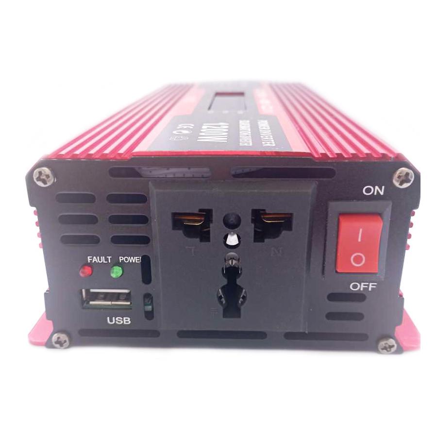 Автомобильный инвертор Solar Smart King Power Inverter 012 c 12V на 220V 1200W модифицированная синусоида Red (11033) - фото 4