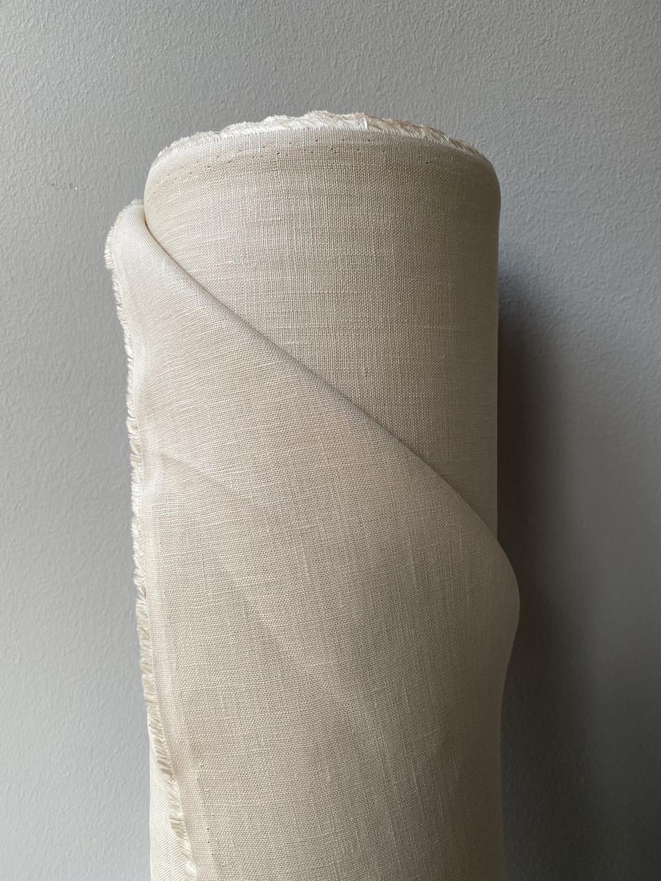 Ткань LINEN PLUS льняная 143 см 606/158 Кремовая - фото 3