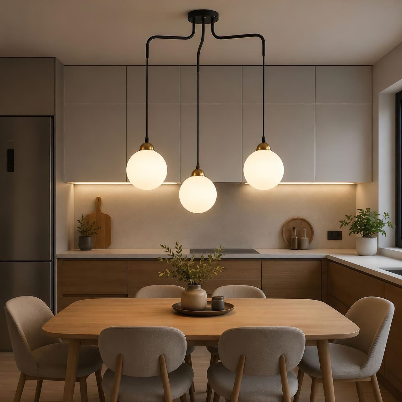 Люстра MSK ELECTRIC Luna на три плафона из стекла под лампу Е27 Черный (PL 202026-3 BK) Люстра MSK ELECTRIC Luna на три плафона из стекла под лампу Е27 Черный (PL 202026-3 BK)
