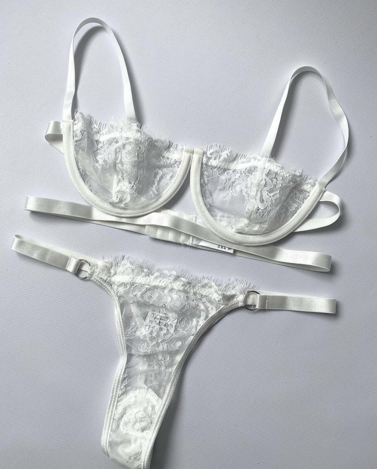 Комплект белья кружевной лиф балконет/трусики S Белый (0034S) - фото 15 Комплект белья кружевной лиф балконет/трусики S Белый (0034S) - фото 15