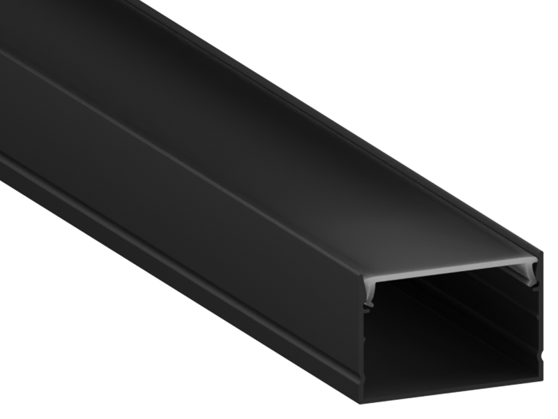 Профиль алюминиевый LEDUA АЛ-99 с черным рассеивателем для LED ленты накладной Черный 2 м (66680059)