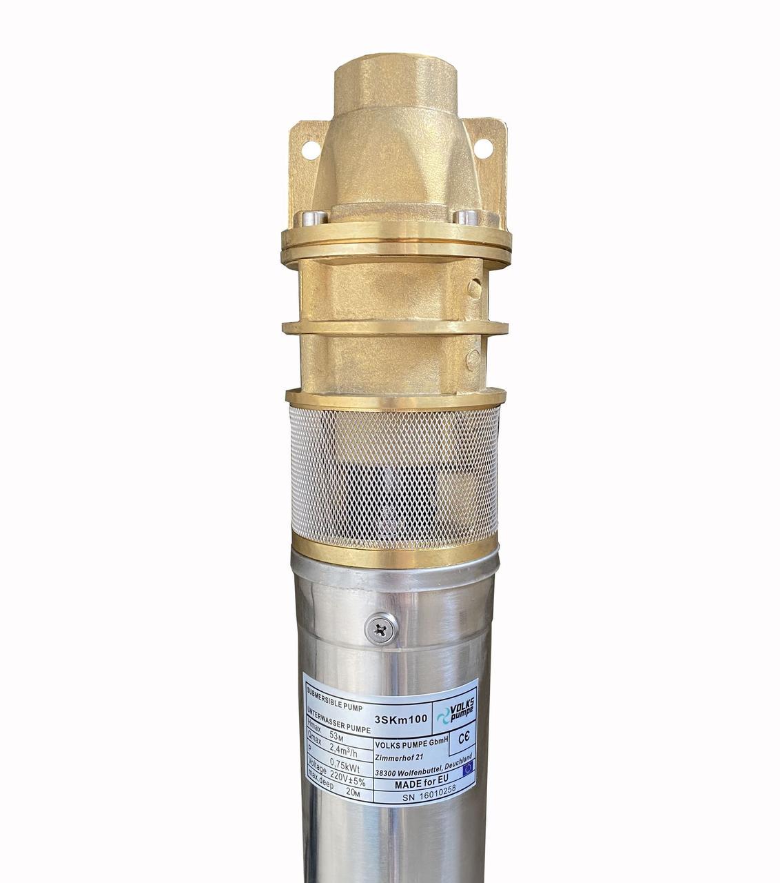 Насос свердловинний вихровий VOLKS pumpe 3SKm100 0,75 кВт кабель 15 м и (000010723) - фото 5 Насос свердловинний вихровий VOLKS pumpe 3SKm100 0,75 кВт кабель 15 м и (000010723) - фото 5