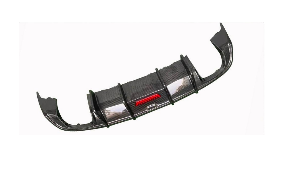 Диффузор заднего бампера DDCarbon С LED стоп-сигналом для Base SD 2017-2020 DDCarbon для Audi A3 2012-2020 гг. натуральный карбон (132746)